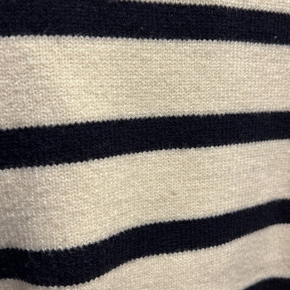 Sz M Zara Off White/Black Tripe Cardigan - Picture 4 of 5